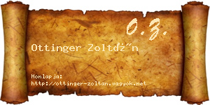 Ottinger Zoltán névjegykártya